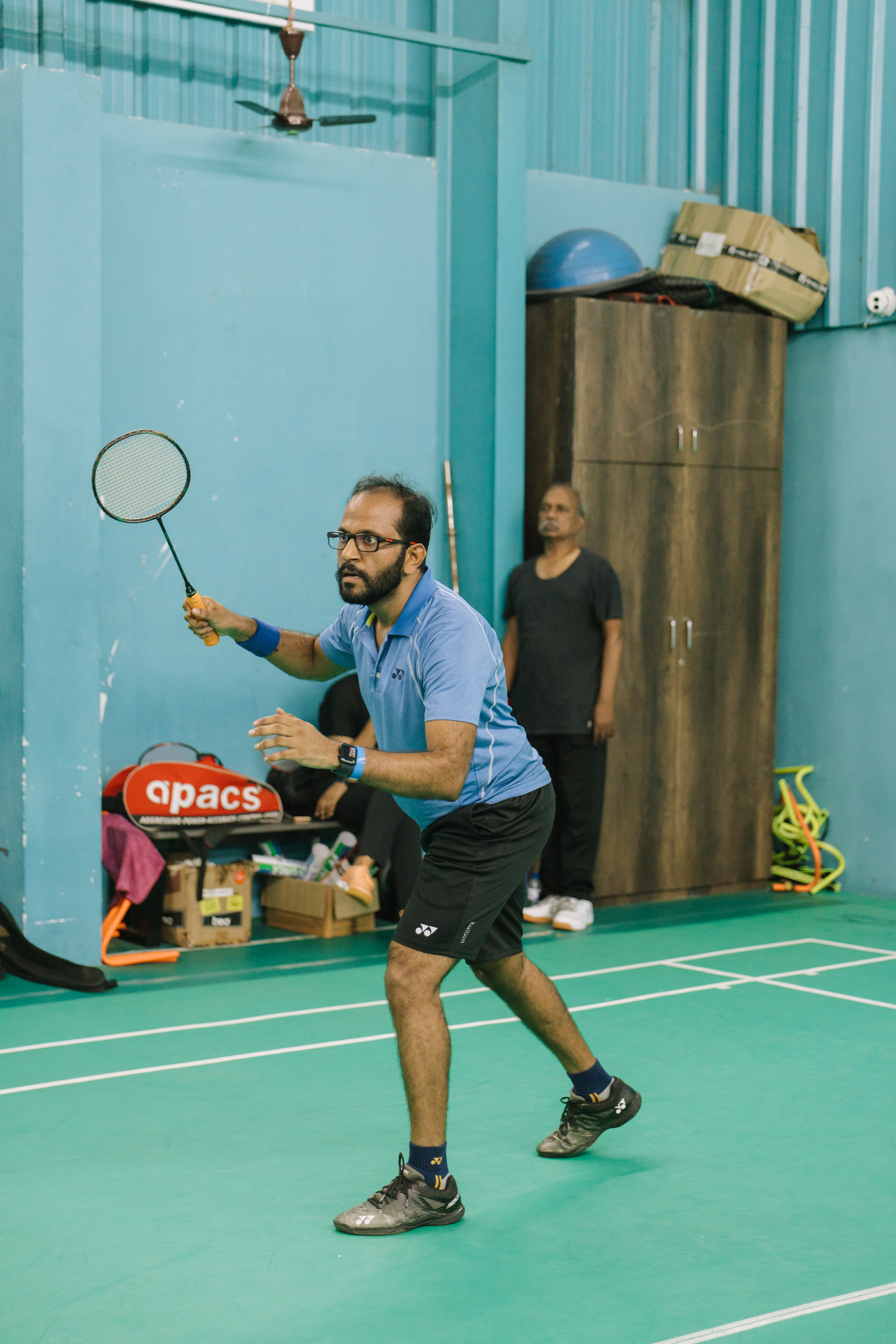 Dr. Arunkumar playing badminton